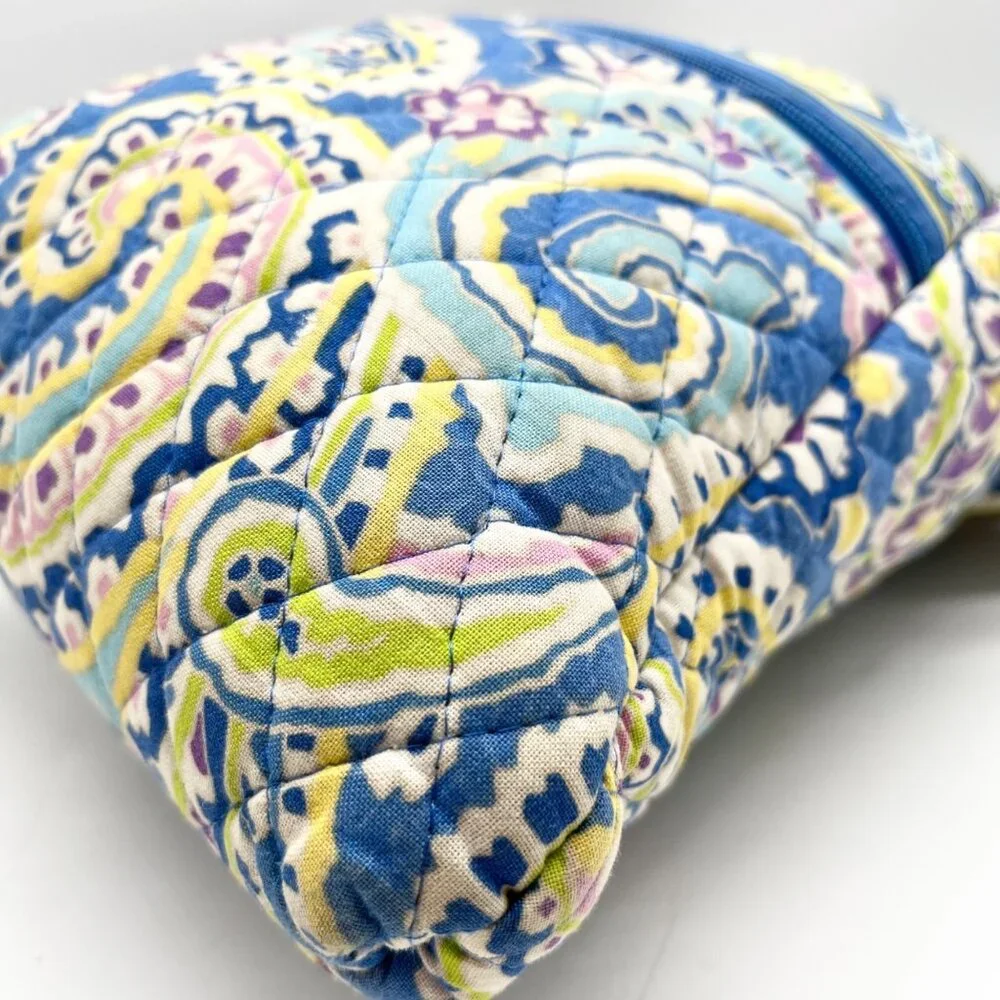 Vera Bradley Capri Blue Cotton Crossbody With Wristlet & Glasses Case_7